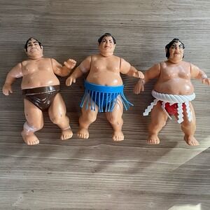3 Vintage Arco Sumo Giants Yokozuna Crusher Butcher Beast Action Figure RARE LJN